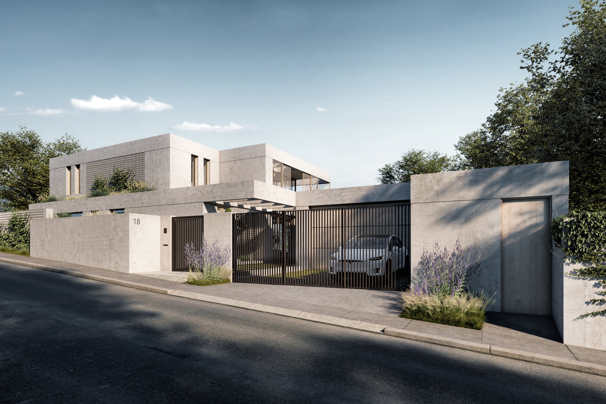 Architektonický návrh rodinného domu v Černošicích
Výsledkem je moderní minimalistická vila z pohledového betonu teplé šedé barvy. Snahou bylo vytvořit na…