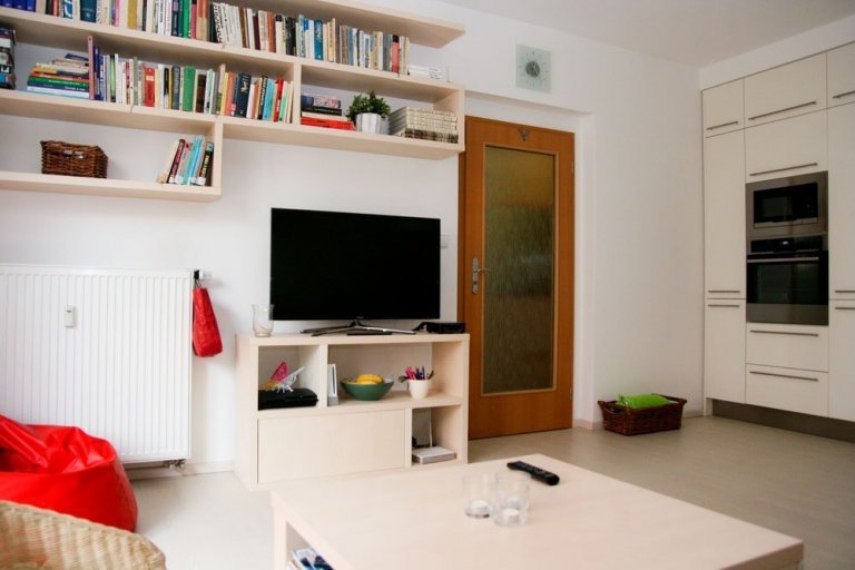 Rekonstrukci pražského panelového bytu naprojektovali architekti z&nbsp;Totostudia. Původně tmavý přízemní byt se výrazně prosvětlil. Nábytek je vyroben v&nbsp…