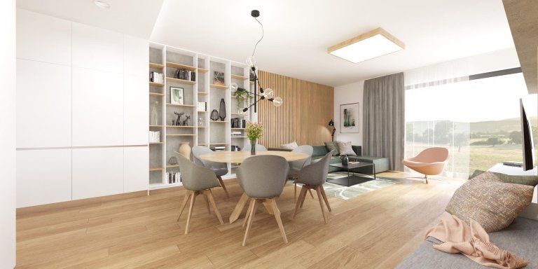 Náš&nbsp;projekt z kategórie rodinných domov sme poňali veľmi elegantne a vzdušne. V interiéri prevládajú farebné akcenty v odtieňoch zelenej a ružovej, ktoré…
