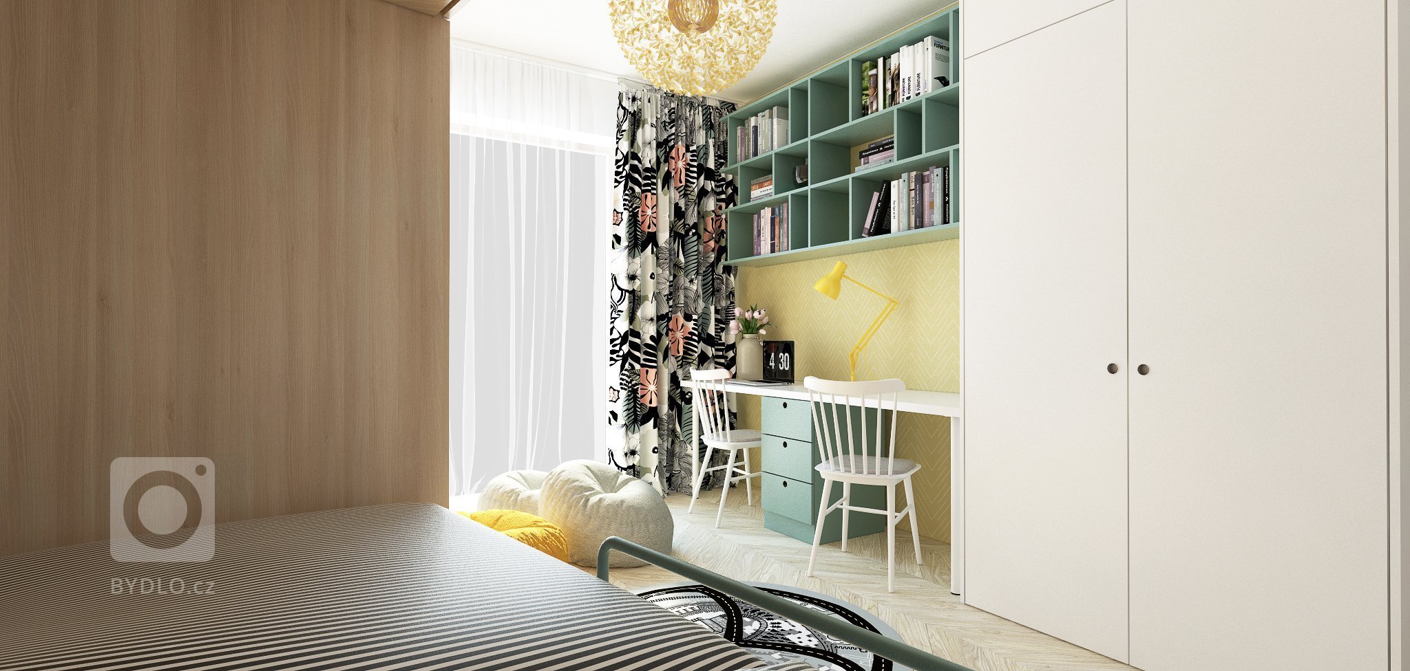 3-izbový byt v príjemnej kombinácii dreva a pastelových farieb
