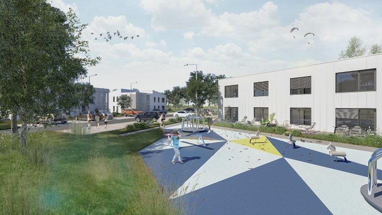 Architektonická štúdia komplexu bytových domov pre obec&nbsp;Orechová Potôň.
