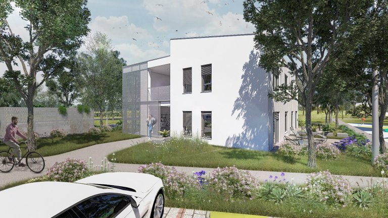 Architektonická štúdia komplexu bytových domov pre obec&nbsp;Orechová Potôň.

