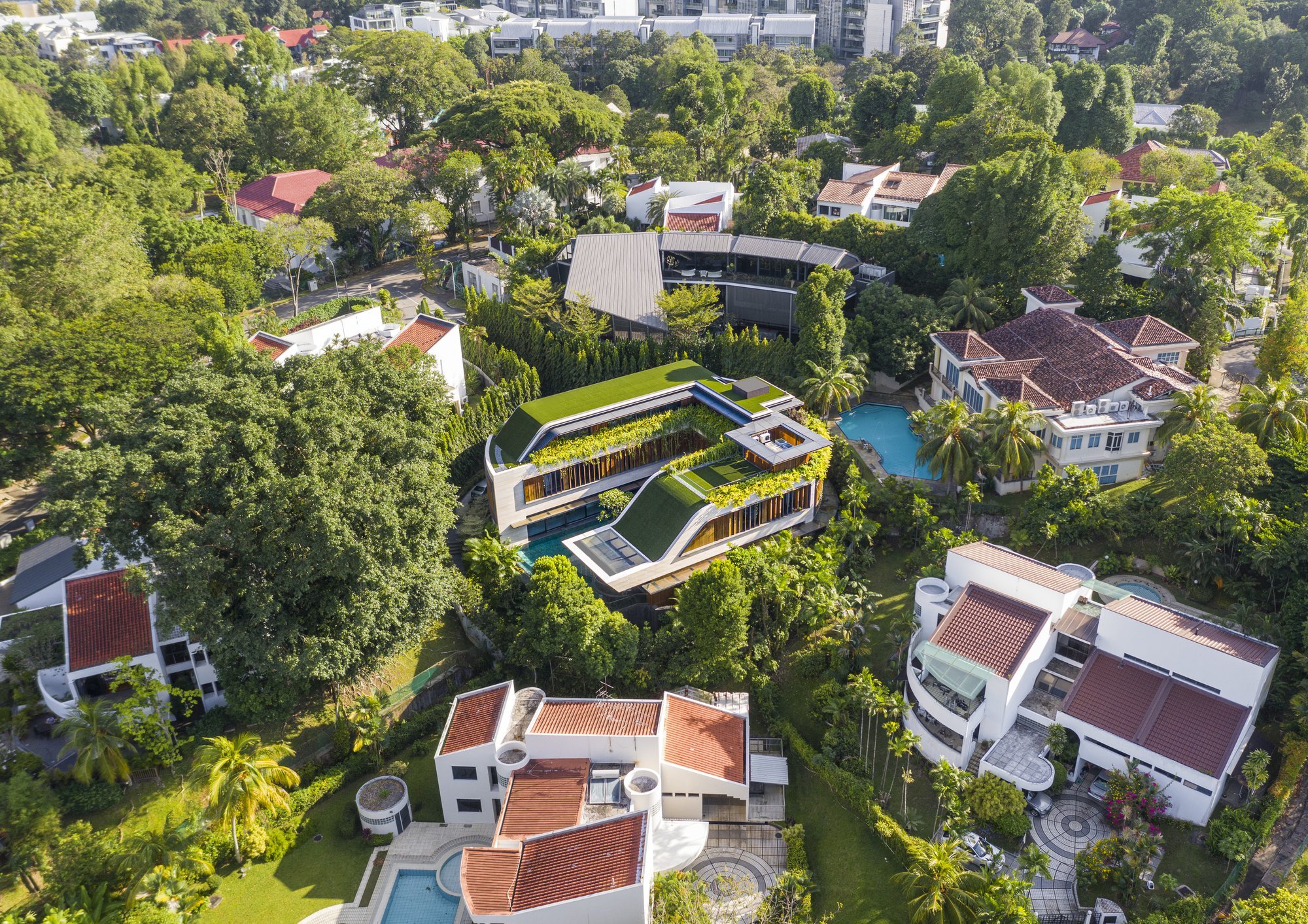 Luxusní dům s bazénem v Singapuru