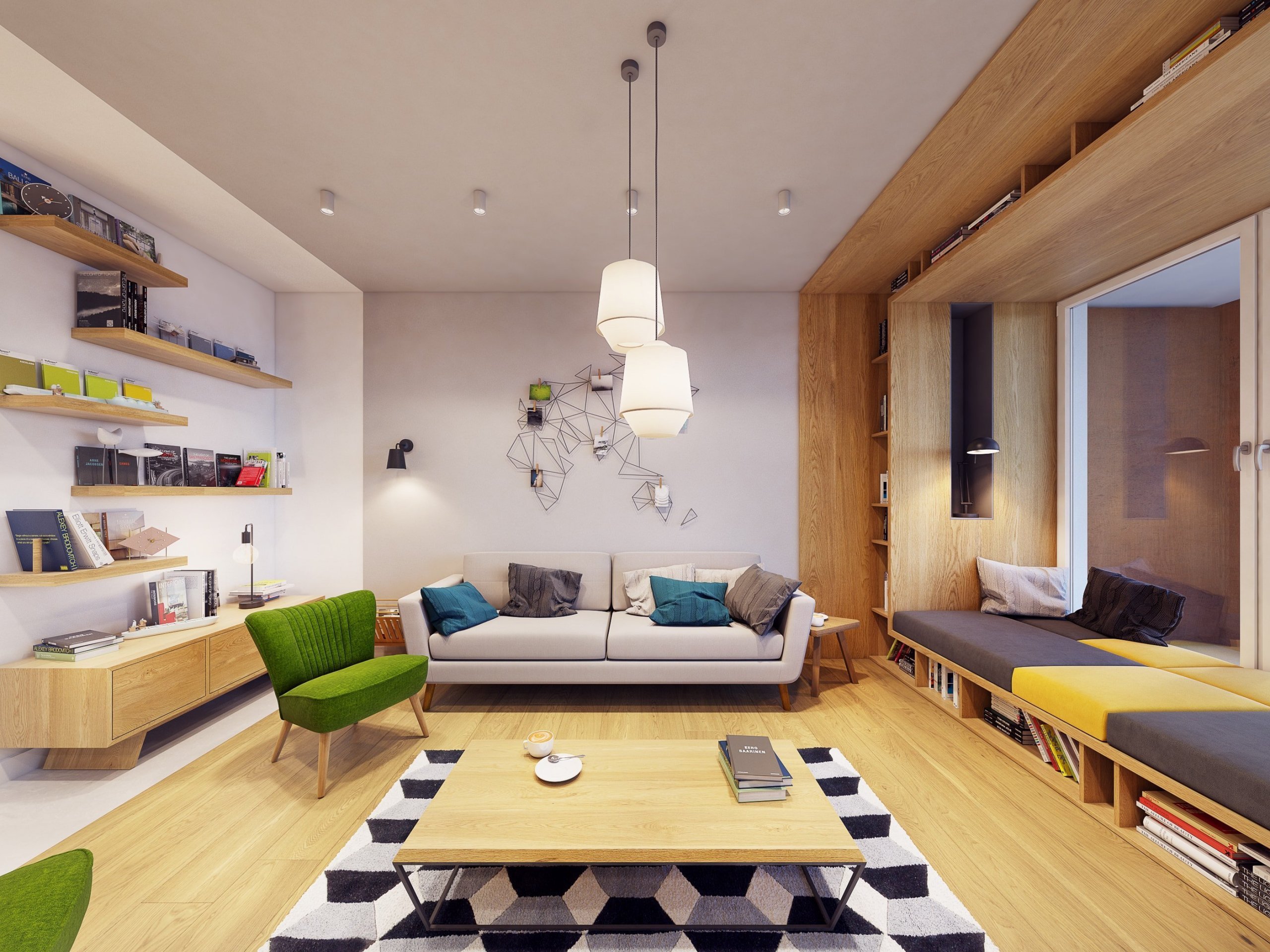 Funky moderní interiér s přírodními akcenty