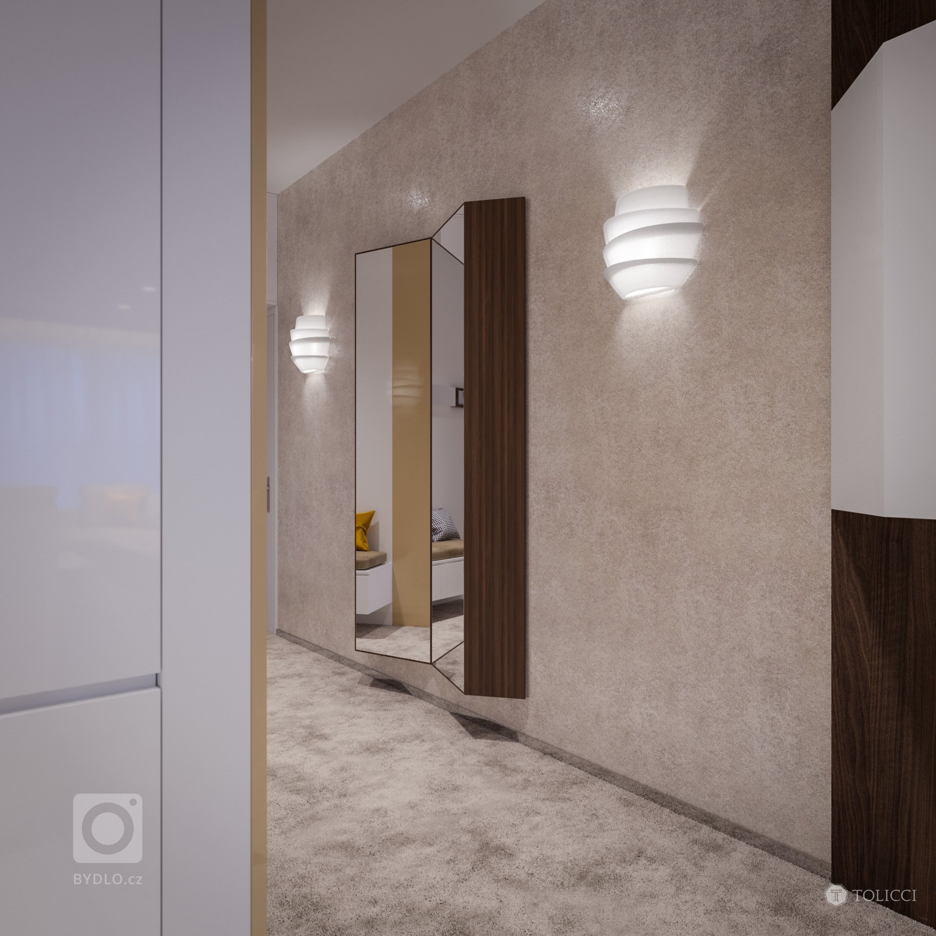 Návrh interiéru bytového apartmánu reprezentuje vytvorenie elegantného a nestarnúceho dizajnu. Vhodná kontrastná kombinácia tmavého orechového dreva a teplých…